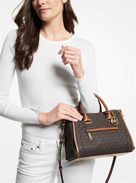 michael kors carine medium logo satchel